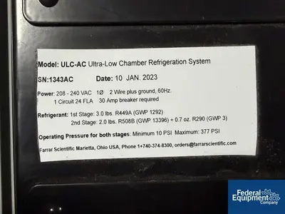 USED Trane Farrar Trane Technologies Ultra Low Storage Chamber, Model ULC 259