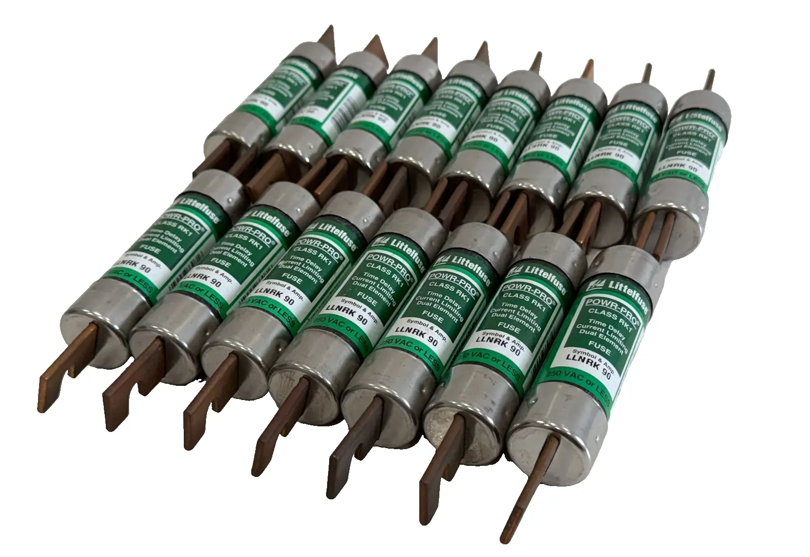 LOT OF 15 LITTELFUSE LLNRK 90 TIME DELAY FUSES CLASS RK1