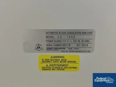 USED Sysmex Sysmex CA-1500 Coagulation Analyzer