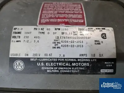 USED U.S. Motors 2 HP U.S. Electrical Motor