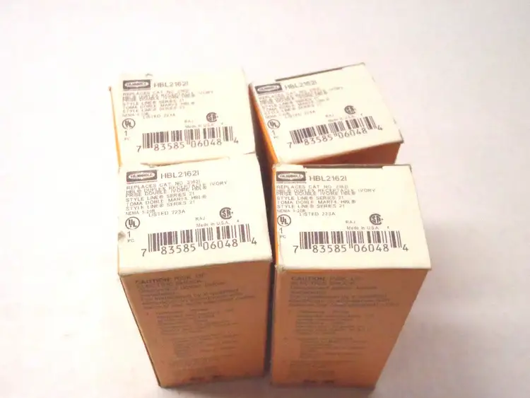 Used HUBBELL IVORY DUPLEX RECEPTACLE SERIES 21 223A NEMA 5-20R Connector Accessories | Maverick Industrial Sales #1109242
