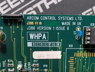 Arcom Control Systems Ltd. WHPA J386 V1 I6 Memory Board MEM 930903 Used