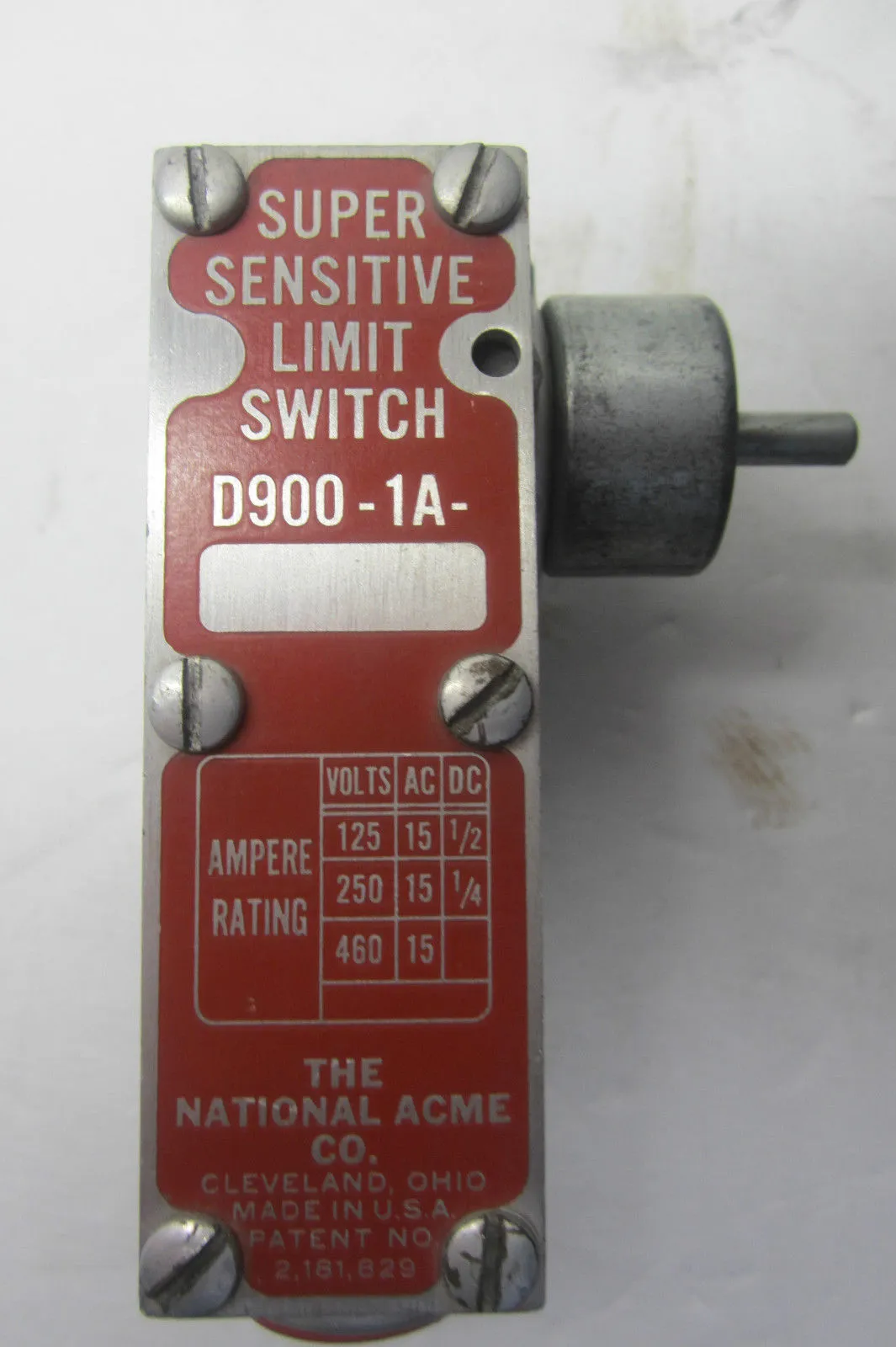 NATIONAL ACME CO. D900-1A LIMIT SWITCH D9001A