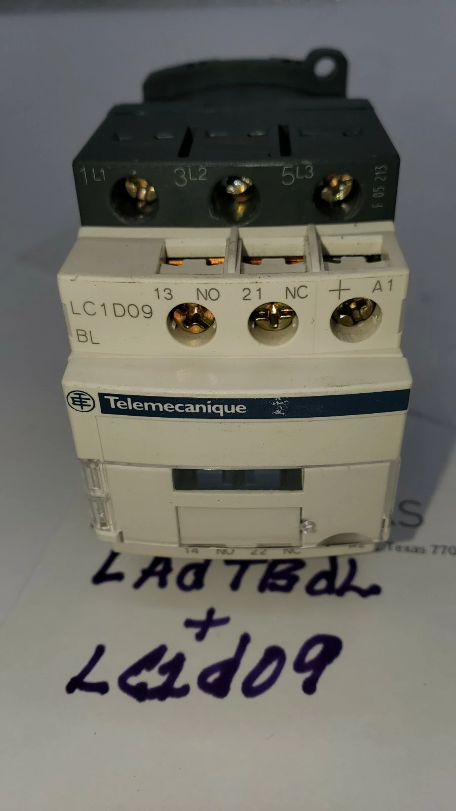 USED Telemecanique LADTBDL + LC1D09 contactor