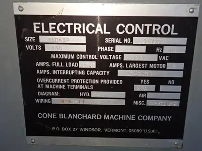 USED CONE BLANCHARD MACHINE COMPANY 8AD12