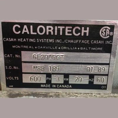Caloritech 20 kW Forced Air Heater