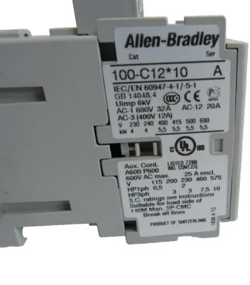 ALLEN BRADLEY 100-C12D10 CONTACTOR RELAY SER. A 100C12D10 NEW, SURPLUS