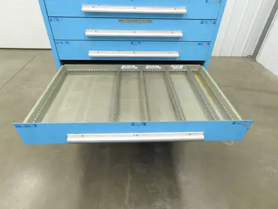 Nu-Era Modular Tool Storage Cabinet 10 Drawer 45x28x61" Stanley Vidmar Blue