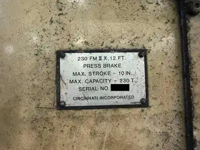 USED 1900 CINCINNATI 230 FMII X 12'