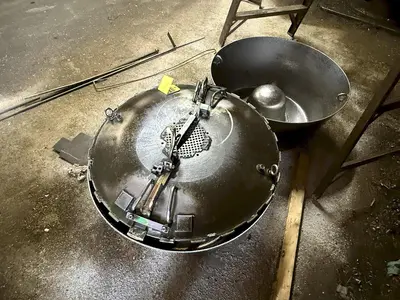 30" BARRETT MODEL #1100E MOTORIZED CHIP SPINNER / WRINGER w/ (2) CHIP PANS: STOCK #23373