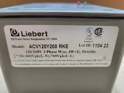 Used LIEBERT ACV120Y200 RKE Misc Electrical & Power Parts British Columbia CA | Lenmark #1439494