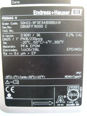 USED Endress+Hauser 50H22-9F0E9AB0BBAW