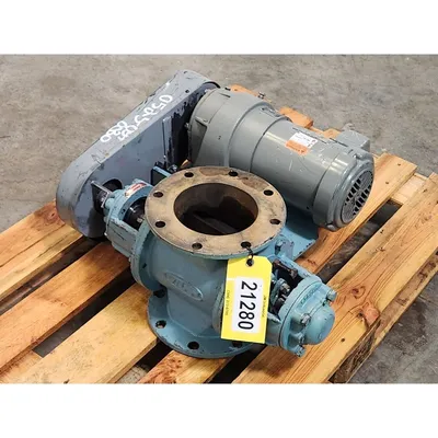 Used 6" Circular Rotary Airlock Valve - Rubber Rotor