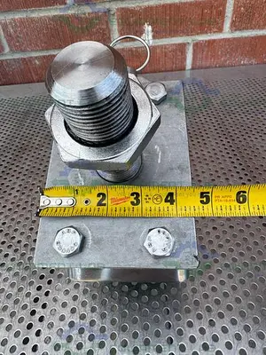 USED ALBION DUAL TECH 5" INDUSTRIAL CASTER W/ THREADED FITTING, 6" X 4.5" PLATFORM