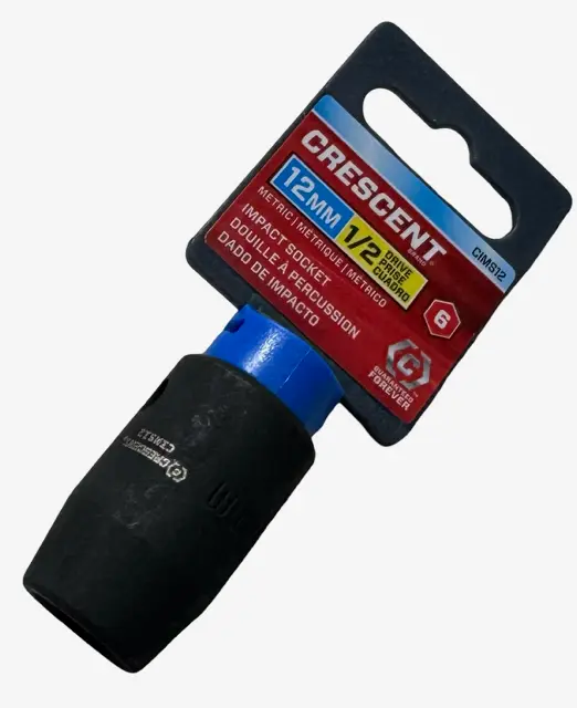 Crescent 1/2" Drive 12mm Impact Socket Standard 6 Point CIMS12