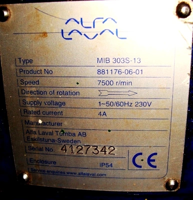 Alfa-Laval EMMIE MIB 303S-13 oil purifier module.