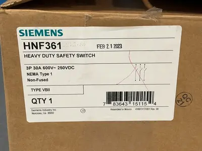 New | in-Stock SIEMENS HNF361 Circuit Breakers Ohio US | HGR 24 #1277782