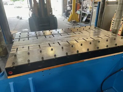 Blow 200 Ton Hydraulic 4-Post Heated Platen Press Rebuilt