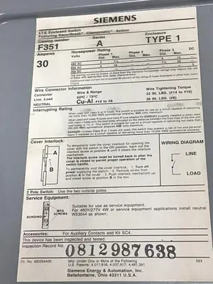 USED SIEMENS F-351