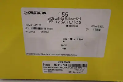 CHESTERTON 155 SINGLE Cartridge Seal Shaft Size 32M 169981 NEW STOCK 2950B