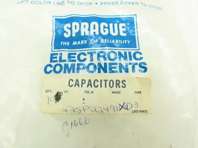 Sprague 225P Orange Drop Film Capacitor 0.22uF 10% 100VDC  LOT OF 10