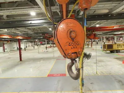Cleveland Tramrail P&H 2 Ton Single Girder Underhung Bridge Crane 45' 10" Span