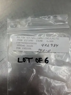 Milton Roy 2800033016 Spring 316SS Assembly, Lot of 6. 6B-26