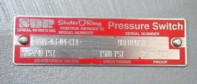 NEW STATIC O RING 55V1-K3-M4-C1A PRESSURE SWITCH 55V1K3M4C1A