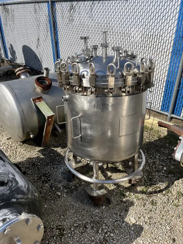 Used Alloy Fab approximately 50 gallon T316 stainless steel jacketed vessel