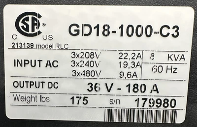 Used _UNKNOWN_ _UNKNOWN_ Rectifier - Battery Chargers West Virginia US | Cooper Industries #1409473