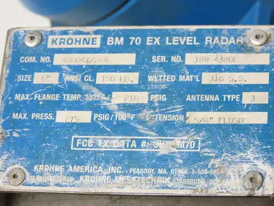 Krohne BM70 Level Radar Digital Signal Processing Volume Distance 120VAC