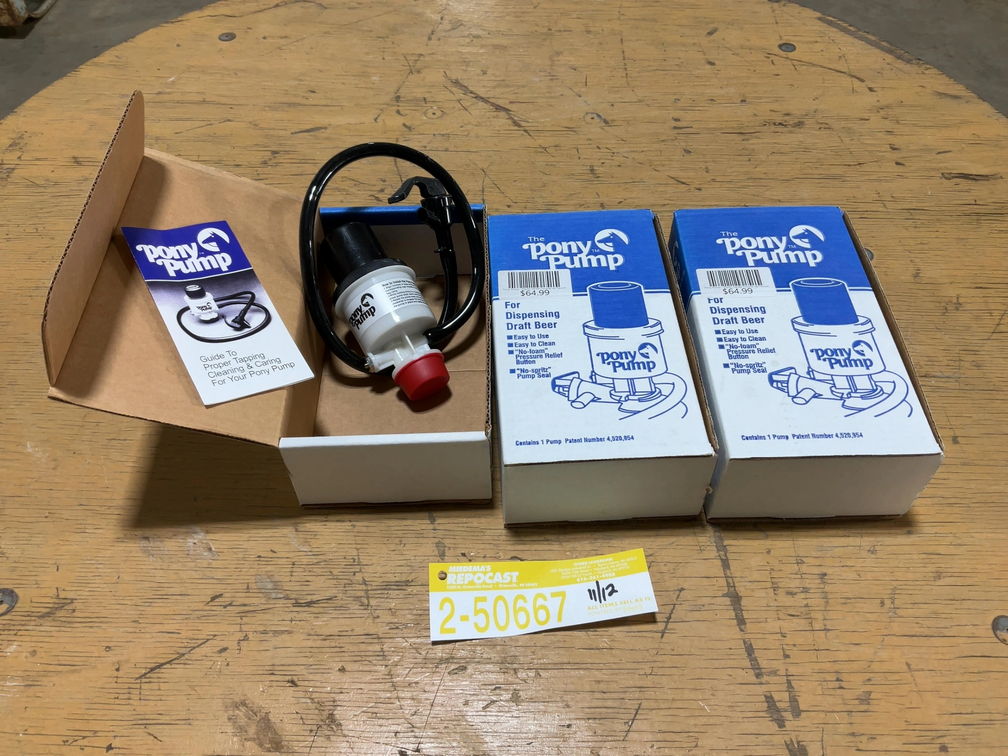 Used LOT OF (3) THE PONY PUMP DRAFT BEER PUMP Beer Equipment Michigan US | Miedema Asset Management Group #1761538