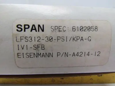 Eisenmann LFS-312-30 3.5" Dial Glycerin Liquid Filled Pressure Gauge Bottom Stem