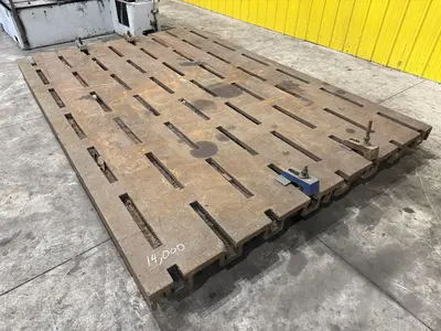 12' LONG X 8' WIDE X 5" THICK T-SLOTTED FLOOR PLATE / LAYOUT TABLE: YOBRO #23835
