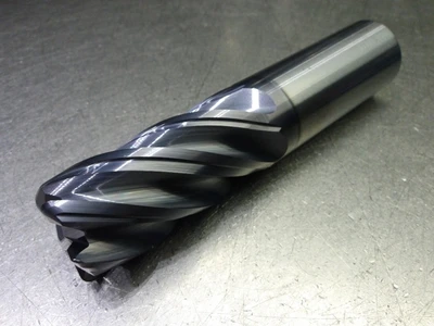 Kyocera/SGS 1" 5 Flute Carbide CR Endmill 1" Shank .12" R 38575 (LOC2326)