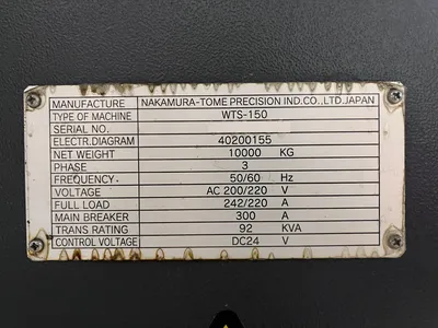 USED 2004 NAKAMURA-TOME WTS-150
