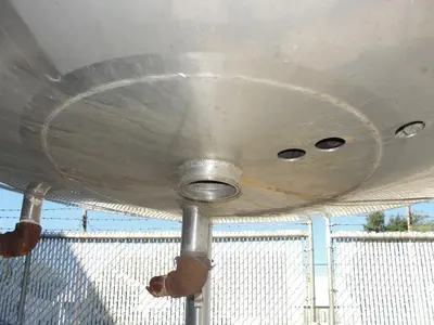 SPC6899  Tank 1000 gallon vertical tank, Stainless Steel, side scrape and paddle agitator, dish