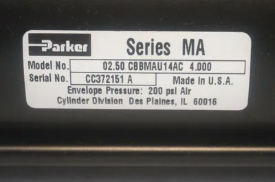NEW PARKER 02.50 CBBMAU14AC 4.000 CYLINDER SERIES MA