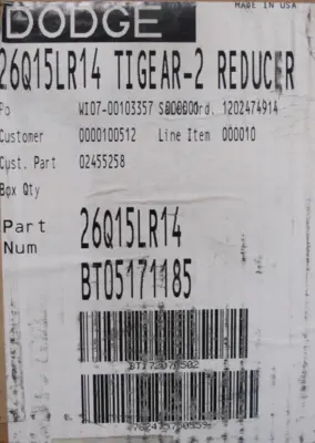 NEW BALDOR 26Q15LR14 GEAR REDUCER 15:1