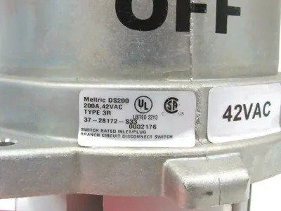 NEW MELTRIC 37-28172-S33 DS200 INLET PLUG 3728172S33
