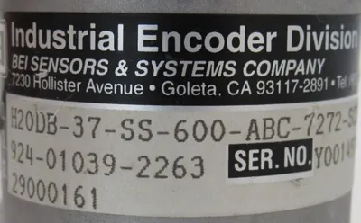 USED BEI SENSORS 924-01039-2263 ENCODER H20DB37SS600ABC7272SCS4824VS