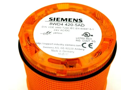 NEW SIEMENS 8WD4 420-5AD SIGNALING COLUMN YELLOW LENS 8WD44205AD