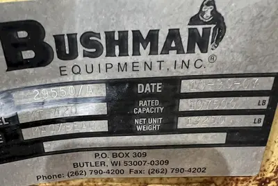 53 TON (107,500 LBS) BUSHMAN MODEL #MT420 TELESCOPING MAGNETIC LIFTING SPREADER BEAM  W/ OHIO MAGNETICS DIESEL GENERATOR: STOCK #20419