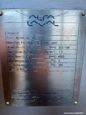 USED ALFA LAVAL G2-40