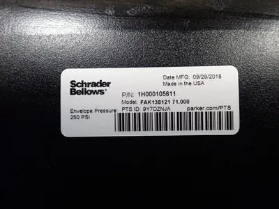 USED 2018 SCHRADER BELLOWS FAK13812171.000
