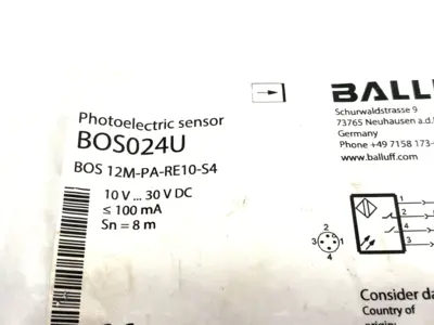 New | in-Stock BALLUFF THROUGH-BEAM PHOTOELECTRIC SENSOR CYLINDRICAL Photoelectric Sensors | Maverick Industrial Sales #1100325