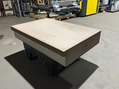 72x48x12 | Pink Granite Stone Inspection QC Table, 72" x 48" x 12" - Used