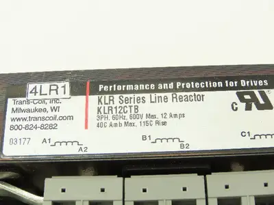 Trans-Coil KLR8CTB KLR12CTB Line Reactor 3PH 600V 8A 12A Mixed Lot of 2