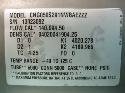 USED Micro Motion CNG050S291NWBAEZZZ