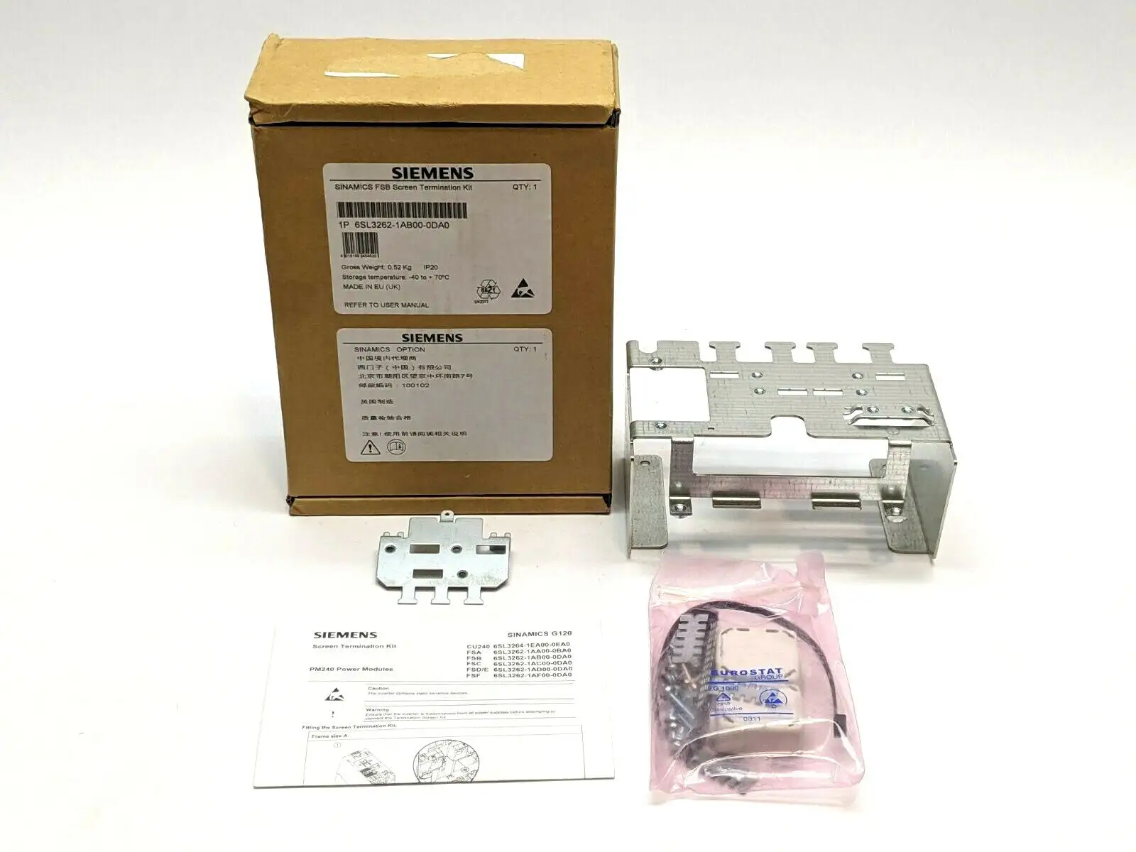 6SL3262-1AB00-0DA0 | Siemens  Sinamics FSB Screen Termination Kit G120 PM240 - New Other